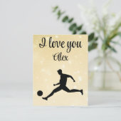 Playing soccer graphic black bedankkaart (Staand voorkant)