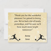 Playing soccer graphic black bedankkaart (Achterkant)