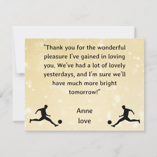 Playing soccer graphic black bedankkaart (Achterkant)