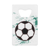 Playing soccer graphic black creditkaart flessenopener (Achterkant)