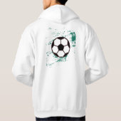 Playing soccer graphic black hoodie (Achterkant)