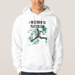 Playing soccer graphic black hoodie