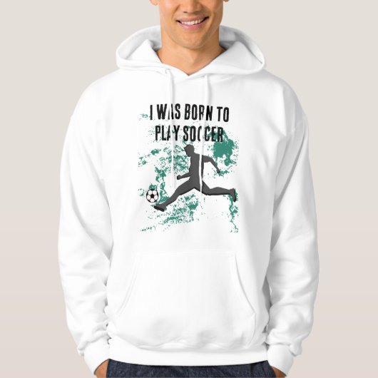 Playing soccer graphic black hoodie (Voorkant)