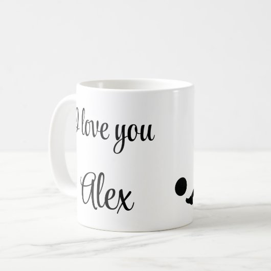 Playing soccer graphic black koffiemok (Voorkant links)