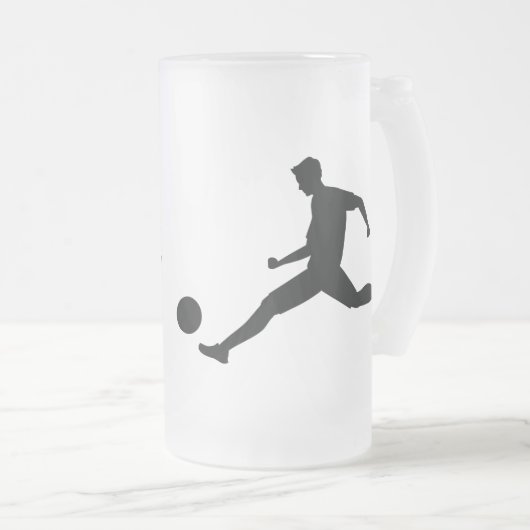 Playing soccer graphic black matglas bierpul (Voorkant rechts)