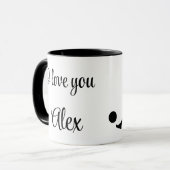 Playing soccer graphic black mok (Voorkant links)