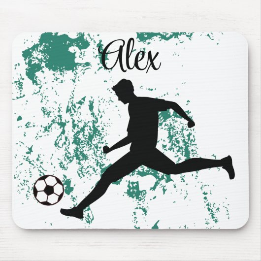 Playing soccer graphic black muismat (Voorkant)