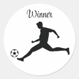 Playing soccer graphic black ronde sticker