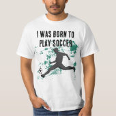 Playing soccer graphic black t-shirt (Voorkant)