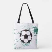 Playing soccer graphic black tote bag (Achterkant)