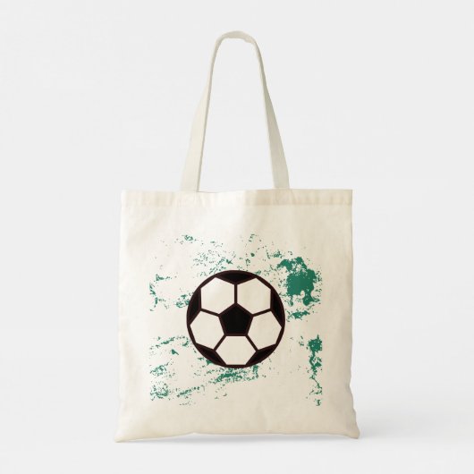 Playing soccer graphic black tote bag (Achterkant)