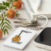 Playing the guitar is always a good idea retro. sleutelhanger (Voorkant Rechts)