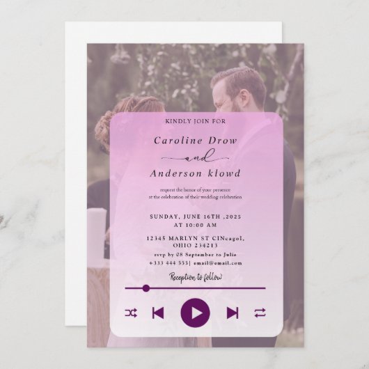 Playlist wedding Invitation (Voorkant / Achterkant)