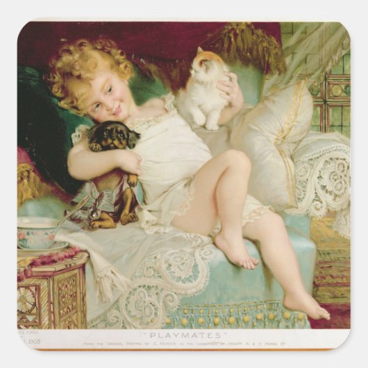 Playmates, van de peren Annual, 1903 Vierkante Sticker (Voorkant)