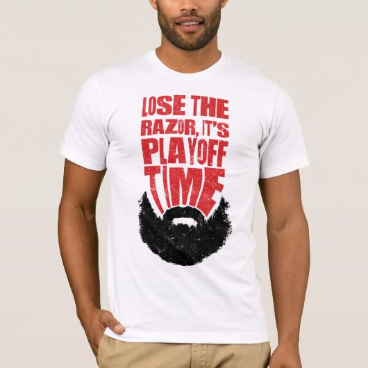 Playoff Beard Hockey Shirsey, naam en nummer T-shirt (Voorkant)