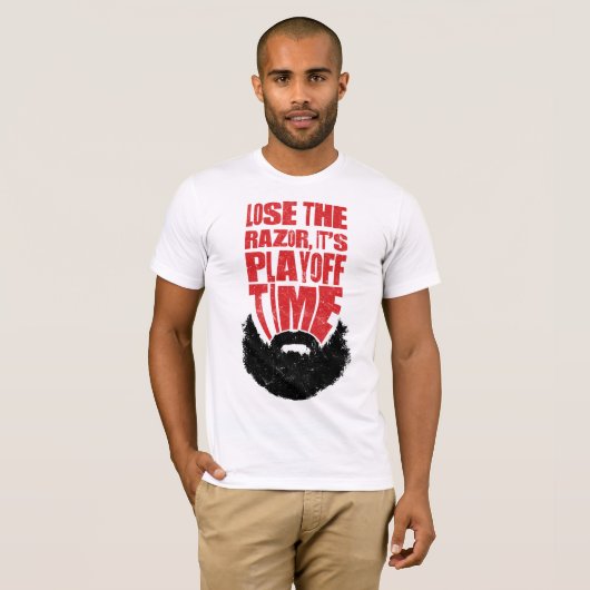 Playoff Beard Hockey Shirsey, naam en nummer T-shirt (Voorkant volledig)
