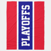 PLAYOFF Bold Helder Rood Wit Royal Blue Stripes Fleece Deken (Voorkant)