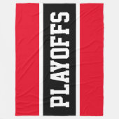 PLAYOFFS Athletic Bright Red Black White Stripes Fleece Deken (Voorkant)