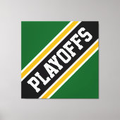 PLAYOFFS Fun Athletic Green Zwart Geel Strepen Canvas Afdruk (Voorkant)