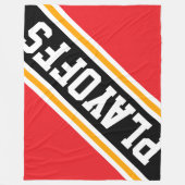 PLAYOFFS Fun Cool Helder Rood Zwart Racing Stripes Fleece Deken (Voorkant)