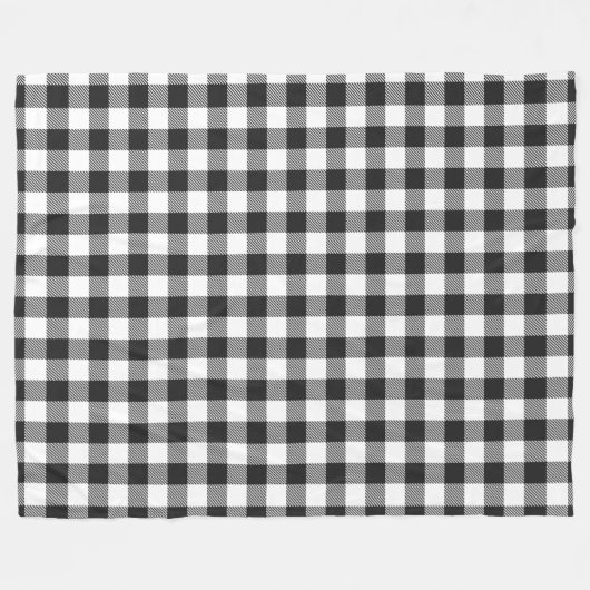 Plays Black White Gingham Check Fleece Deken (Voorkant (Horizontaal))