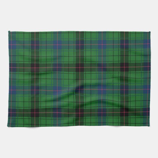 Plays Clan Davidson Blue Green Black Check Tartan Theedoek (Horizontaal)