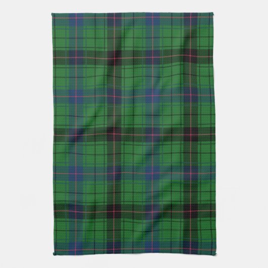 Plays Clan Davidson Blue Green Black Check Tartan Theedoek (Verticaal)