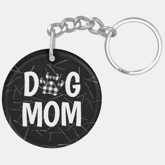 Plays DOG MOM Pawprint en Fur Sleutelhanger (Achterkant Links)