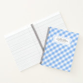 Plays Gingham Blue Pattern Name Notebook Notitieboek (Binnen)