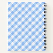 Plays Gingham Blue Pattern Name Notebook Notitieboek (Achterkant)