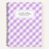 Plays Gingham Paars Pattern Name Notebook Notitieboek (Voorkant)