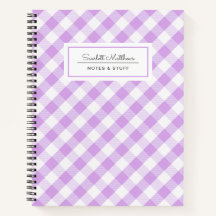 Plays Gingham Paars Pattern Name Notebook