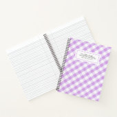 Plays Gingham Paars Pattern Name Notebook Notitieboek (Binnen)