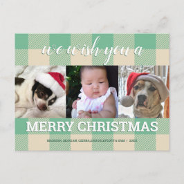 Plays Green Cream 3 Photo Collage Kerstmis Briefkaart