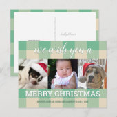 Plays Green Cream 3 Photo Collage Kerstmis Briefkaart (Voorkant / Achterkant)