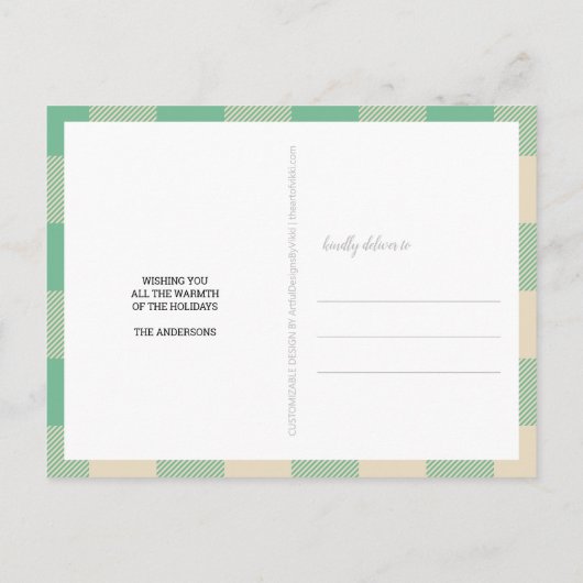 Plays Green Cream 3 Photo Collage Kerstmis Briefkaart (Achterkant)