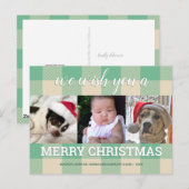 Plays Green Cream 3 Photo Collage Kerstmis Briefkaart (Voorkant / Achterkant)
