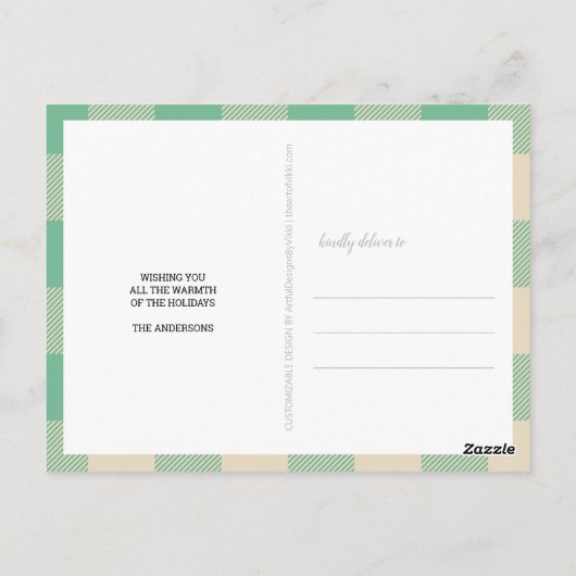 Plays Green Cream 3 Photo Collage Kerstmis Briefkaart (Achterkant)