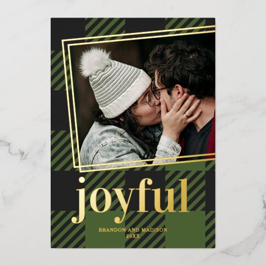 Plays Joyful-kerstfoto Folie Feestdagenkaart (Voorkant)