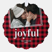 Plays Joyful-kerstfoto Ornament Kaart (Achterkant)