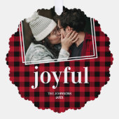 Plays Joyful-kerstfoto Ornament Kaart (Voorkant)
