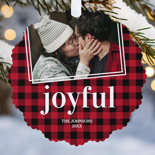 Plays Joyful-kerstfoto Ornament Kaart
