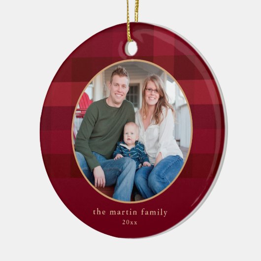 Plays Red met kerstmis Keramisch Ornament (Links)