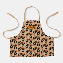 Plays Truck and Pumpkins All-Over Print Apron Schort
