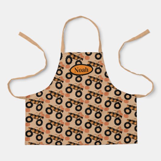Plays Truck and Pumpkins All-Over Print Apron Schort (Voorkant)