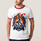PlayStation Gaming Fire Energy Controller Art T-shirt (Voorkant)