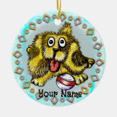 Playtime Dog Keramisch Ornament (Voorkant)