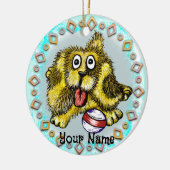 Playtime Dog Keramisch Ornament (Links)