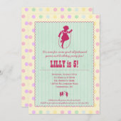 Playtime Fun  Party Invitation - Girl Kaart (Voorkant / Achterkant)