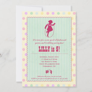 Playtime Fun  Party Invitation - Girl Kaart